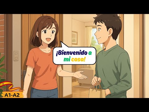 Видео: Учите испанский быстро! Реальный диалог для приветствия гостя 🏡 (Уровень A1-A2)