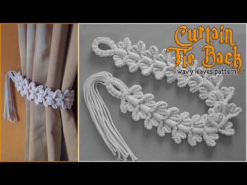 Видео: Сделай Сам Макраме Шторы Галстук Назад Волнистые Шаблон Листья | Уроки макраме