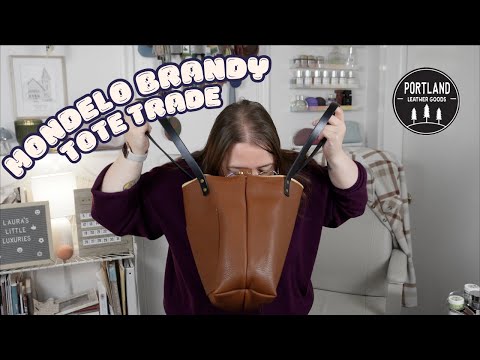 Видео: Распаковка сумки-тоут! | Кожа Portland | Сумка-тоут среднего размера на молнии цвета Mondelo Brandy