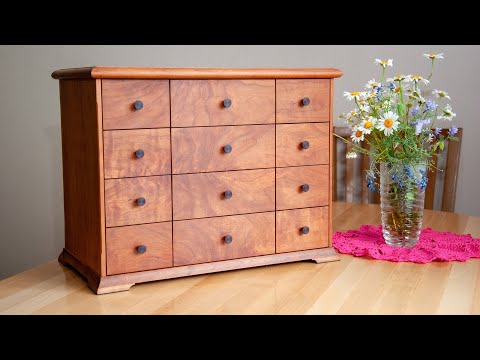 Видео: Изготовление Мини-Комода из Вишни. Деревообработка / Making Jewelry Box Cabinet Woodworking