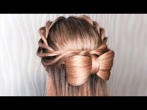 Видео: 🌿Прически на 1 Сентября / Последний Звонок Пошагово🌿Бант из волос 🌿HAIR BOW TUTORIAL🌿 ©LOZNITSA