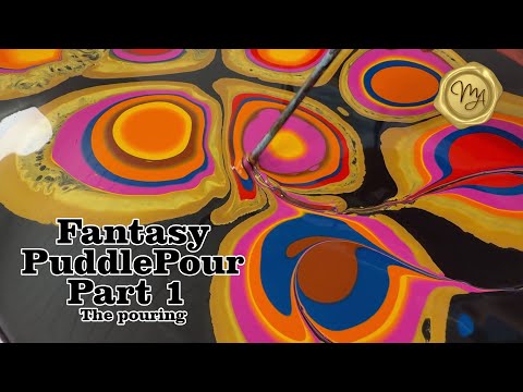 Видео: Fantasy PuddlePour Часть 2 ✨ Заливка красками Amsterdam Paints и аэрозольной краской на водной ос...