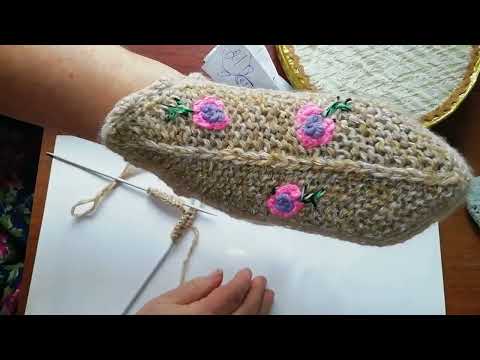Видео: Варежки на 2х спицах.