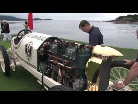 Видео: Запуск Blitzen-Benz 1909 года, НЕИЗДАННОЕ, на Pebble Beach Concours d'Elegance