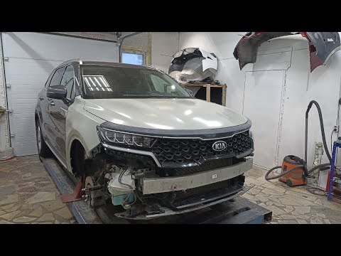 Видео: Киа Соренто 2022, ремонт после падения дерева.