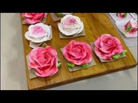 Видео: Зефирные розы, нарциссы и тюльпаны одной насадкой 125К#Marshmallow roses,daffodils,tulips with125K