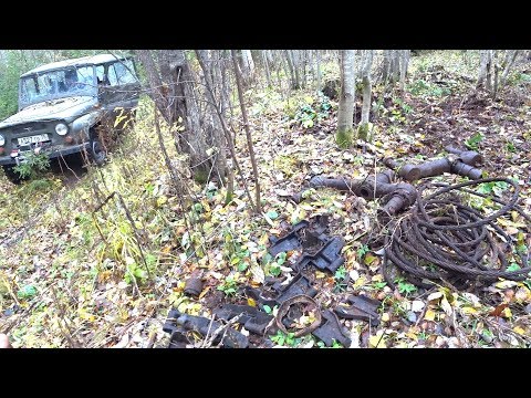 Видео: Один в тайгу за бесценным металлом. Осенние приключения! Трактор разбросанный по лесу.