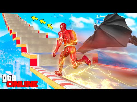 Видео: КАК ДАЛЕКО ФЛЭШ И БЭТМЕН СМОГУТ ЗАБРАТЬСЯ ПО СТУПЕНЬКАМ ЛЕСТНИЦЕ ? - ЭКСПЕРИМЕНТЫ В ГТА 5