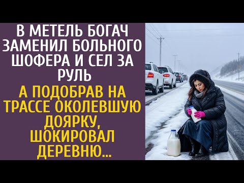 Видео: В метель богач заменил больного шофера, сев за руль… А подобрав замерзшую доярку на шоссе, шокировал