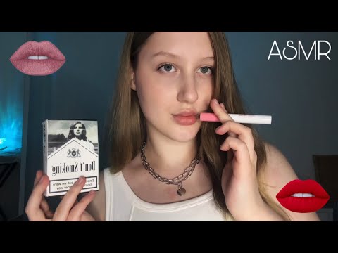 Видео: ASMR нанесение помад-сигарет💄*звуки рта* | cigarettes-lipsticks/lipgloss application💋 *mouth sounds*