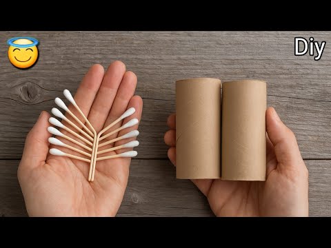 Видео: Как сделать красивого ангела из рулона бумажных салфеток и ватных палочек 😇🎄