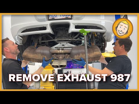 Видео: Снятие выхлопной системы Porsche Cayman S 987