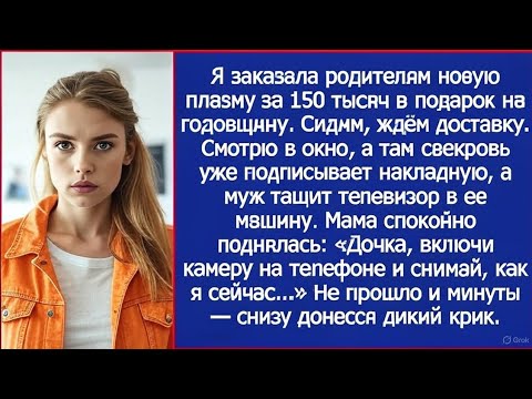 Видео: Заказала родителям плазму за 150 тысяч. Глянула в окно - муж с матерью уже тащат коробку к ее машине