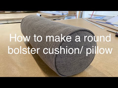 Видео: Как сделать простой чехол для подушки-валика с нуля, круглую декоративную подушку с кантом и молн...