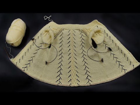 Видео: Ажурная кофточка «Лимонад» для девочки спицами (ч2) 🍋 Lace baby cardigan «Lemonade» knitting pattern