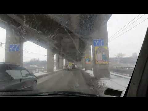 Видео: Запорожье одностороннее движение через мосты Преображенского с "набережной магистрали" на бабурку