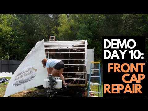 Видео: Ремонт повреждений автодома после воды: демонстрационный день 10. Ремонт передней крышки