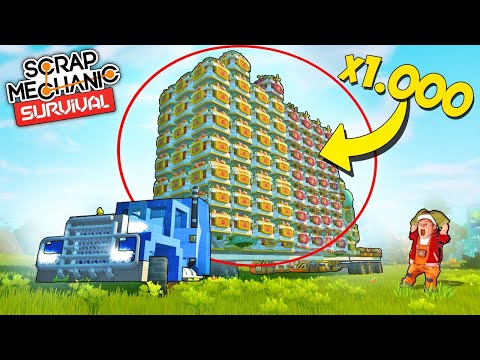 Видео: ПОБИЛИ МИРОВОЙ РЕКОРД В СКРАП МЕХАНИК! Х1000 УРОЖАЯ С ПЕРЕРАБОТКИ SCRAP MECHANIC SURVIVAL - ДЕНЬ 20