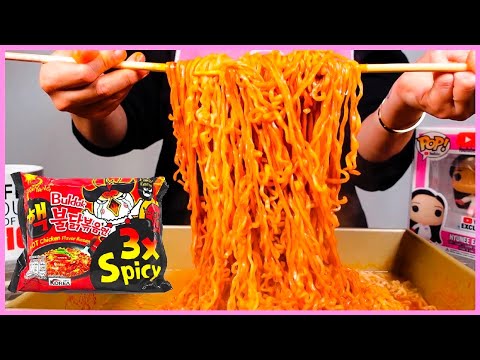 Видео: НОВИНКА!! 3X ЧЕЛЛЕНДЖ С ЯДЕРНОЙ ЛАПШОЙ!! l MUKBANG