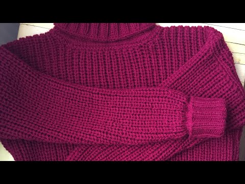 Видео: Свитер мужской, размер 50-52/потайной резинкой/подробный обзор процесса/