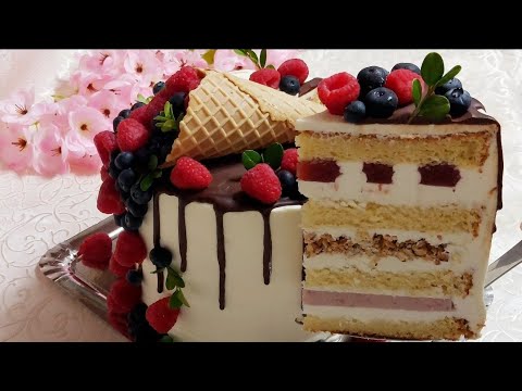 Видео: Заказга торт тайёрлашни истайсизми? Унда ушбу видеони куринг!  Миндальный торт с ягодами 🎂🍰