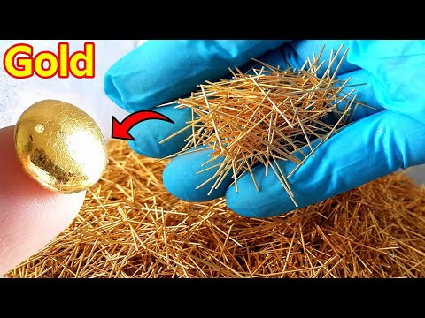 Видео: как извлечь золото из лома электроники позолоченные штифты использовать химикаты для удаления золота
