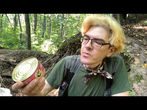 Видео: Тушёнка свиная за 66₽ пробуем в лесу