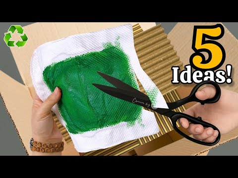 Видео: 5 Гениальных DIY Идей 😱♻️ Старый Картон и Ткань Превратите в Потрясающий Декор Дома!