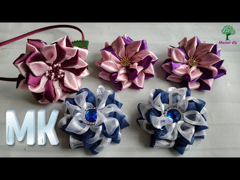 Видео: Двухцветные бантики школьные из органзы или из атласной ленты, какие лучше\Master diy канзаши