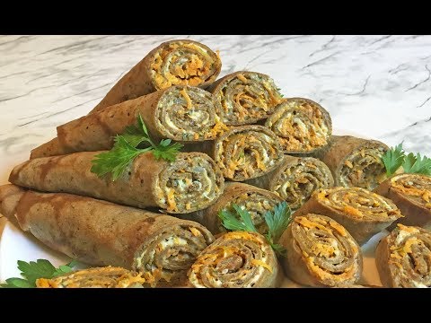 Видео: Печеночные Рулетики / Liver Rolls / Закуска из Печени / Праздничная Закуска