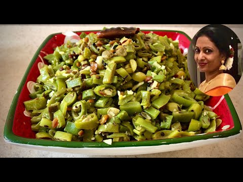 Видео: Жареная фасоль с кокосом/Beans Poriyal