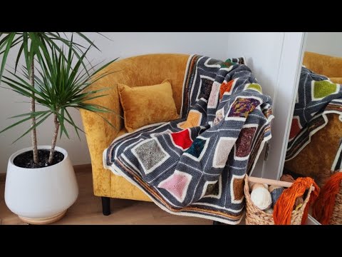 Видео: КВАДРАТНО-ГНЕЗДОВОЙ плед. Как ВЯЗАЛА 🧶