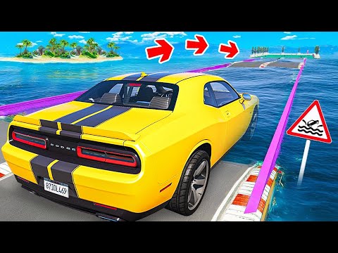 Видео: СМОЖЕТ ЛИ ГИГАНТСКИЙ DODGE CHALLENGER ПРОЕХАТЬ ГЛУБОКУЮ ЯМУ С ВОДОЙ В ГТА 5