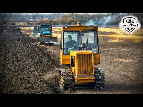 Видео: Старый ДТ-75МЛ Казахстан и современный АГРОМАШ-90ТГ - гусеничные тракторы пашут зябь!