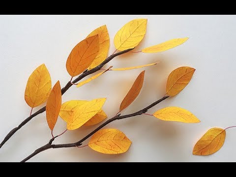Видео: ABC TV | Как сделать осенние веточки Желтые листья из бумаги - Учебник по ремеслу