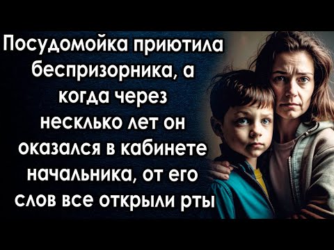 Видео: Посудомойка приютила беспризорника, а когда он оказался в кабинете начальника, от его слов