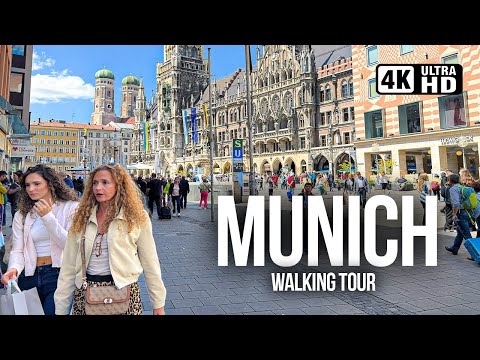 Видео: МЮНХЕН, Германия 🇩🇪 Солнечный день в столице Баварии ☀️ Пешеходная экскурсия в формате 4K