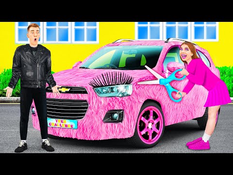 Видео: Розовая машина vs Черная машина Челлендж от TeenTeam Challenge