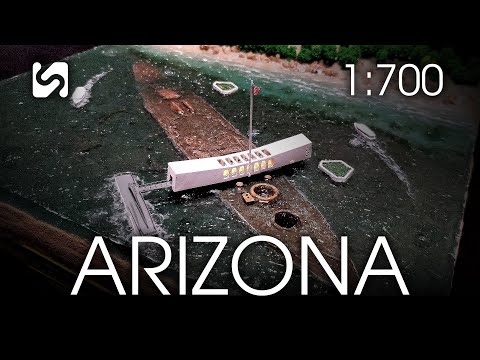 Видео: Миниатюрные сцены из выставочного зала USS Arizona 1/700