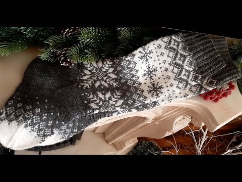 Видео: Женские носки/гольфы "СНЕЖНЫЕ", новогодние. Women's socks/knee socks "SNOWY", New Year's socks.