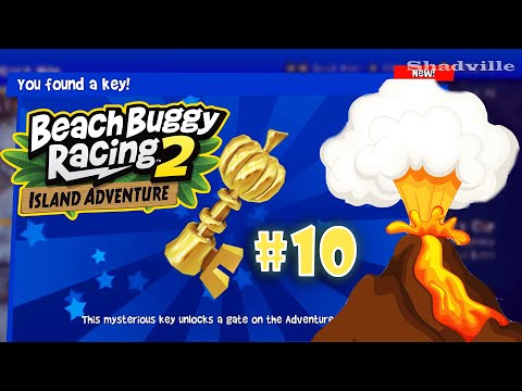 Видео: Вулкан, Кубок Приключений и Секретный Ключ ☀ Beach Buggy Racing 2: Island Adventure Прохождение #10