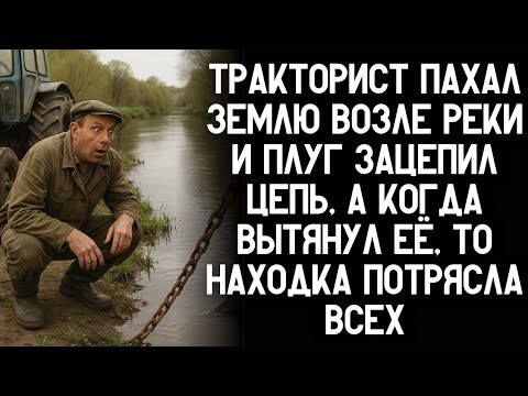 Видео: Тракторист пахал землю возле реки и плуг зацепил цепь, а когда вытянул её, находка шокировала всех