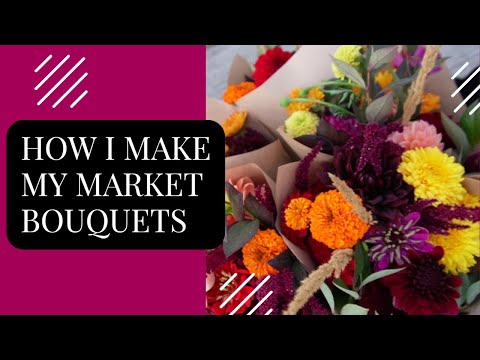 Видео: Как я делаю букеты для ярмарки | Как я упаковываю цветы в крафт-бумагу | Видеоблог об упаковке цв...