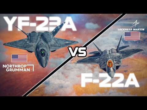 Видео: F-22 Raptor против YF-23 Black Widow II | Усовершенствованный тактический истребитель | Цифровой ...