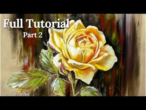 Видео: Как нарисовать желтую розу маслом. Часть 2