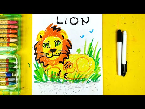 Видео: Как нарисовать ЛЬВА - урок рисования от РыбаКит