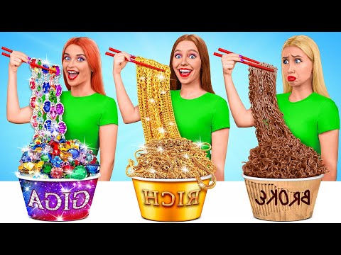Видео: Бедная vs Богатая vs Ультра богатая еда Челлендж от Super Hyper DO