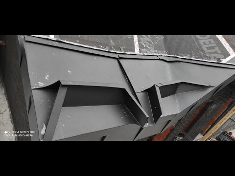 Видео: Преломление надстенного желоба в ендовой из цельного куска!!!! Надстенные желоба часть 3.