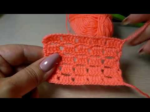 Видео: Узор крючком "Шоколад". Мастер-класс