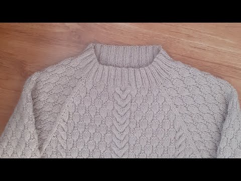 Видео: Мастер класс . Мужской свитер регланом сверху  часть 2.